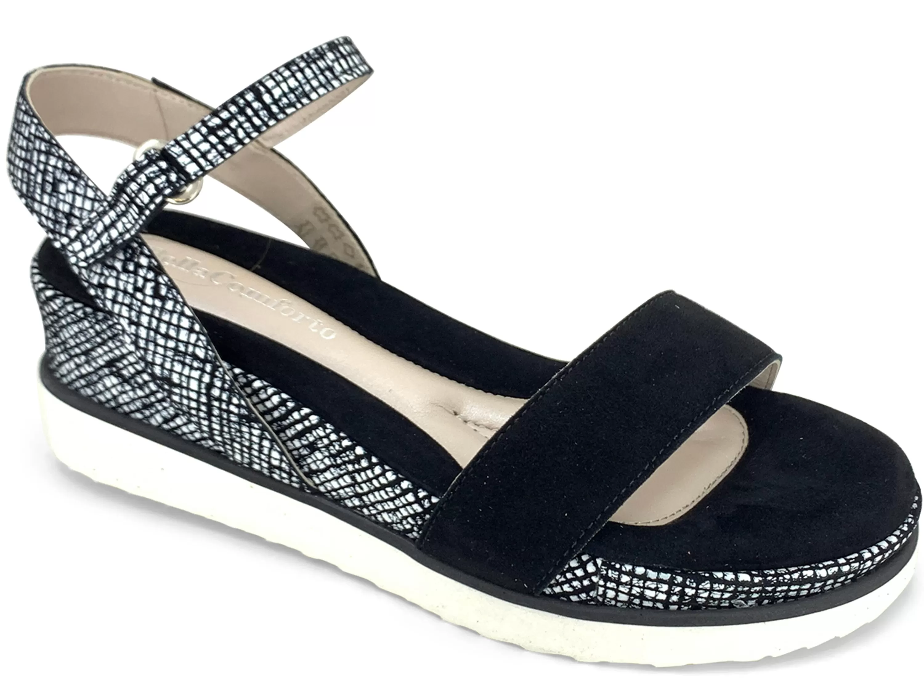 Dalia Sandal Black White>BELLA COMFORTO Shop