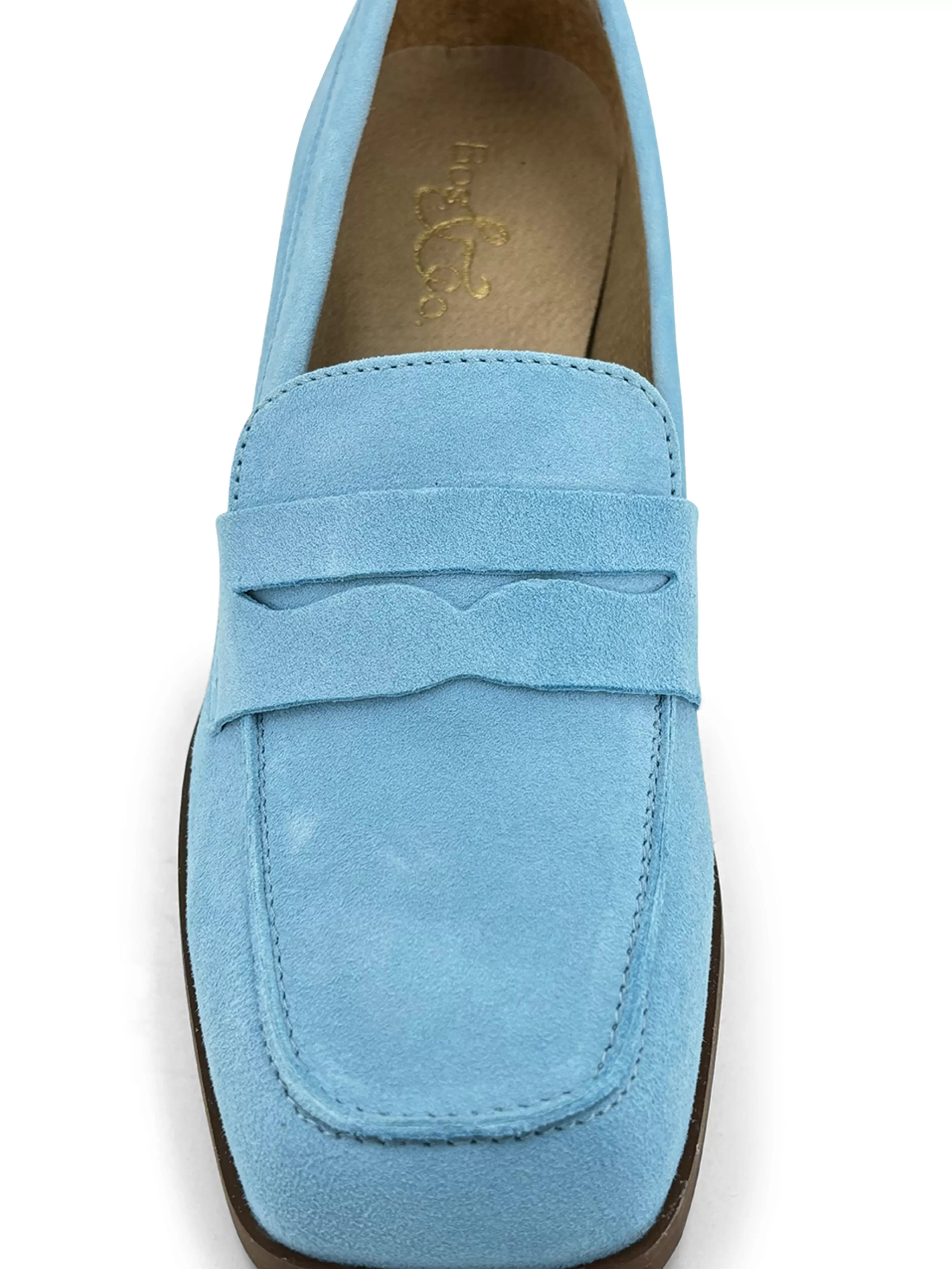 Bos & Co Ama Heeled Loafer Light Blue>BOS + CO Shop