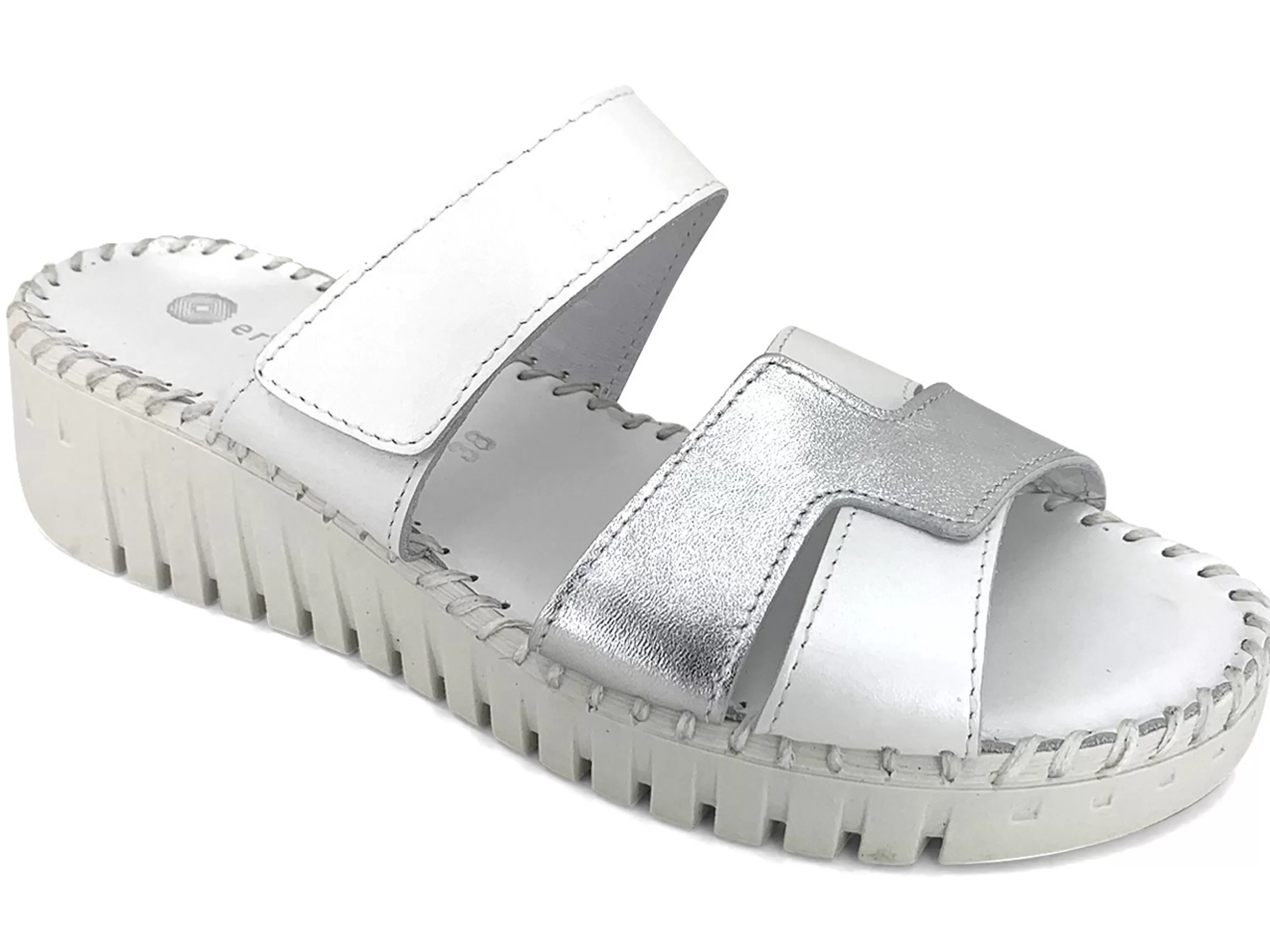 Eric Micael Darien Slide White Silver>ERIC MICHAEL Cheap