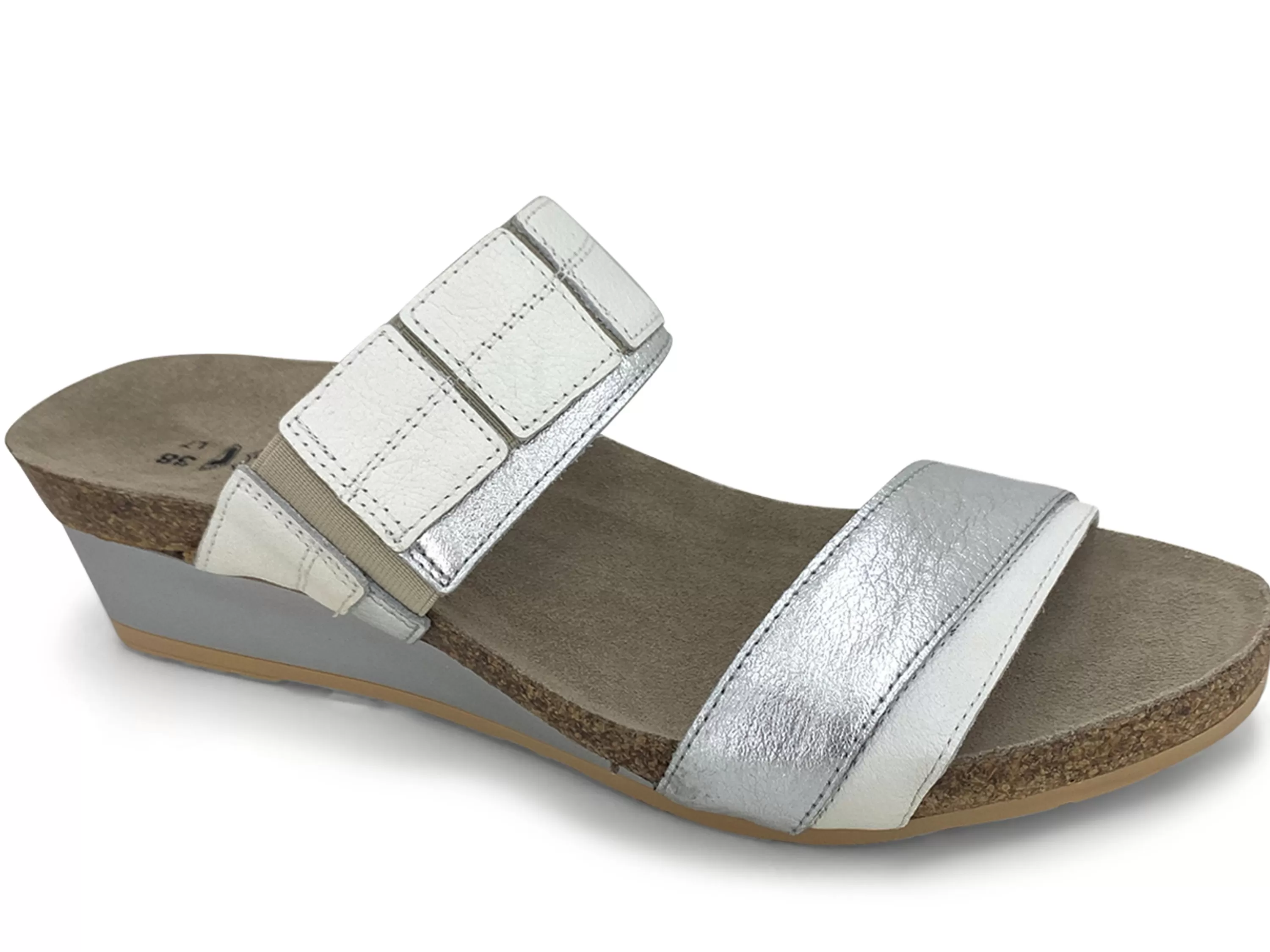 Royalty Wedge Slide White Silver>NAOT Outlet
