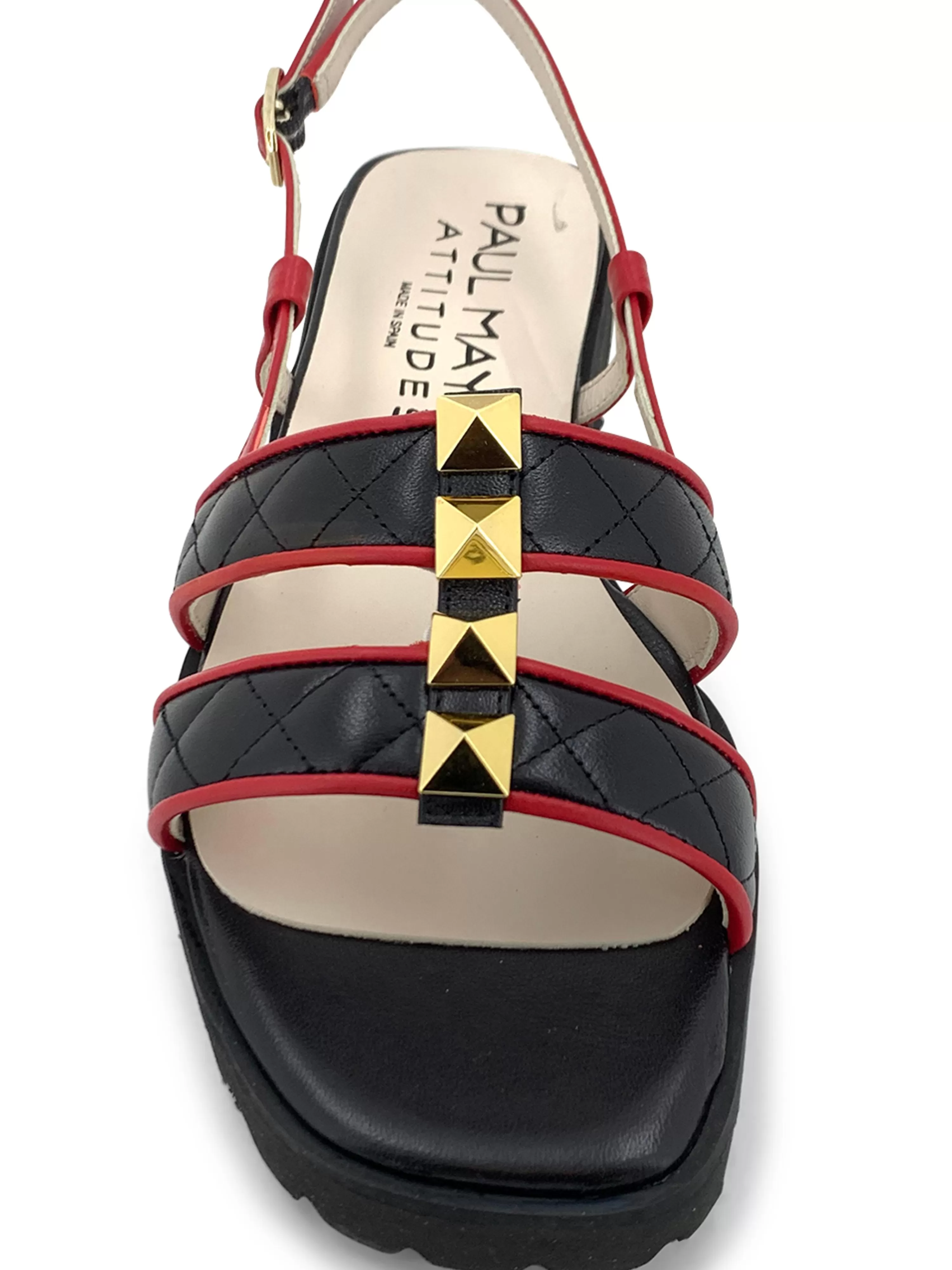 Proud Sling-Back Sandal Black Red>PAUL MAYER Best Sale
